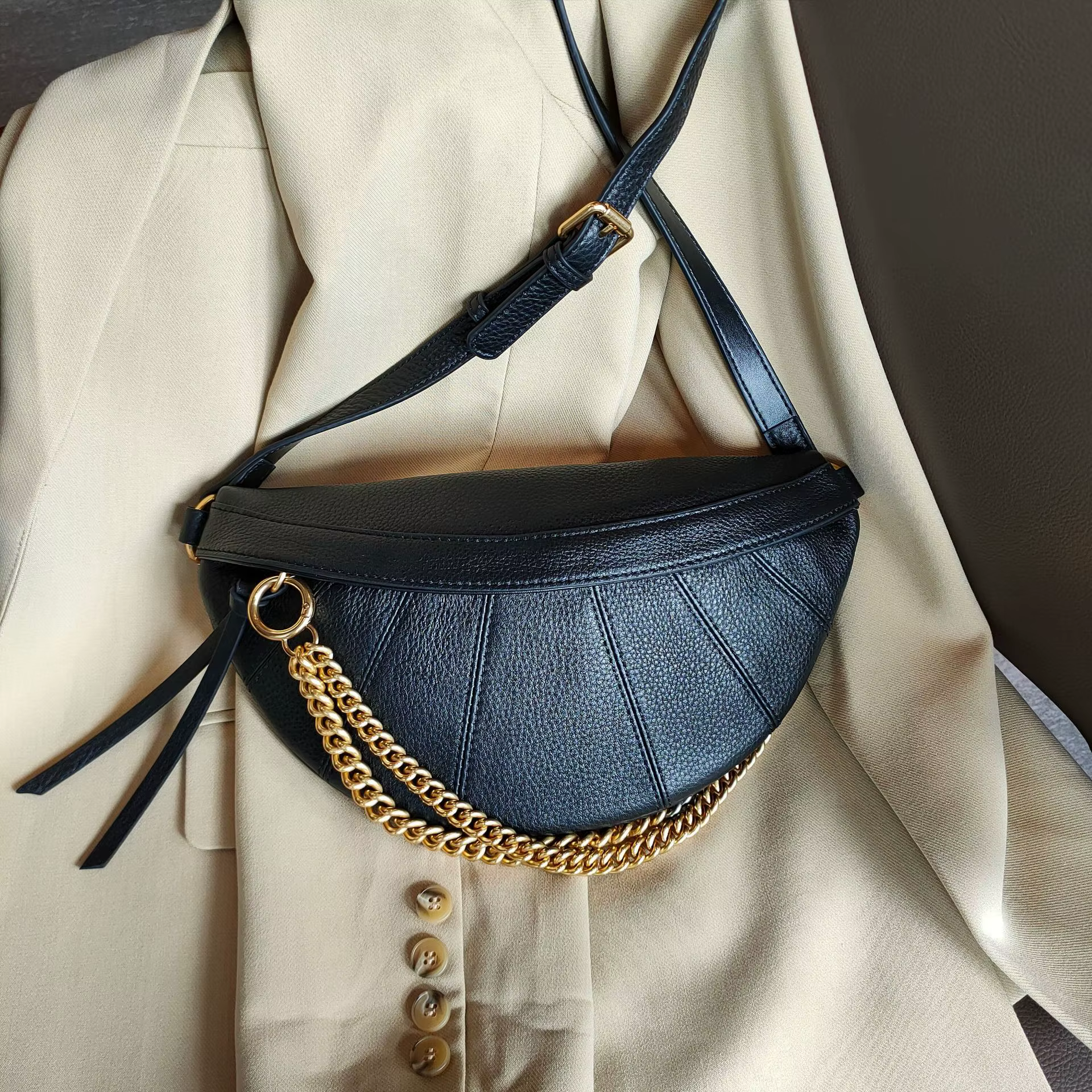 JOFanny-Sac de Taille en Cuir group pour Femme, Marque de Luxe, Ceinture, Poitrine, Mode, Ladies Ini