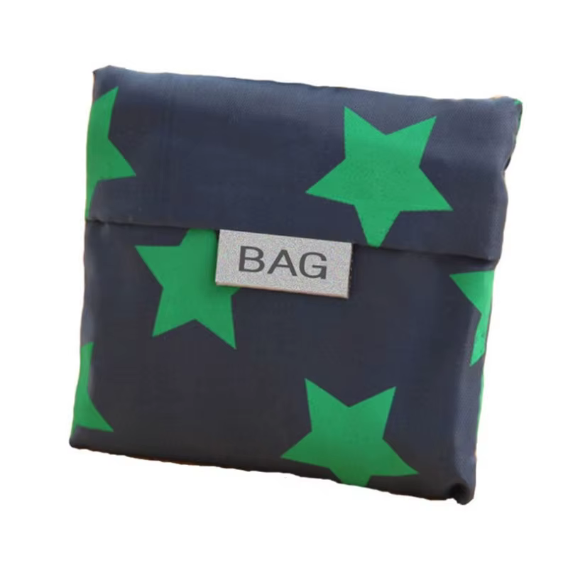 Sac de courses pliable vert imprimé à la mode, pochette pliante, sacs à main pratiques, sacs de rang