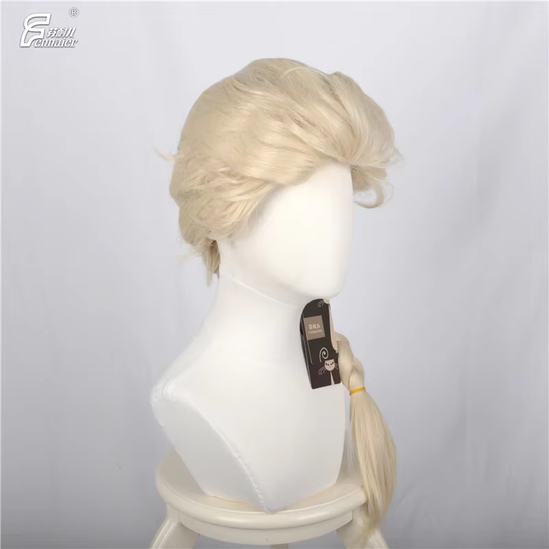 Cheveux synthétiques princesse Elsa reine des neiges pour femmes, tresse dorée, pour fête d'Hallowee