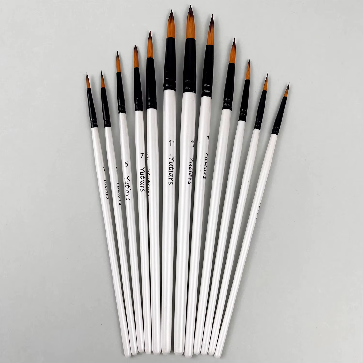 Ensemble de pinceaux de peinture acrylique, 12 pinceaux d'artiste professionnels pour peinture à l'h