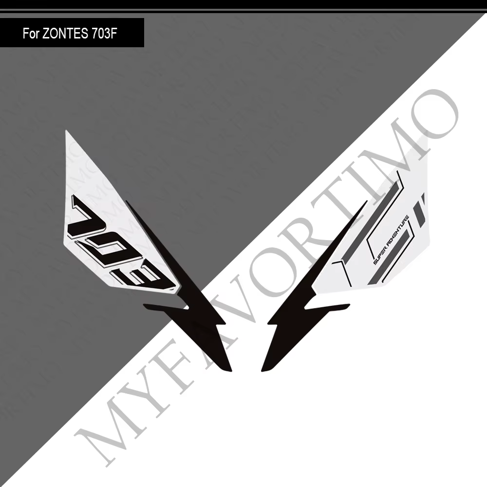 Autocollants de protection de réservoir, de garde-boue avant et de tête de guidon pour moto Zontes Z