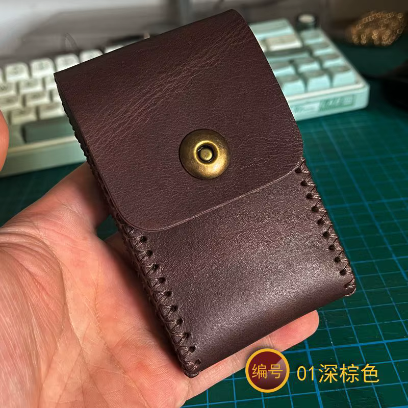 Sac de rangement vintage en cuir fait à la main pour hommes, boîte fine, étui à breloques classiques