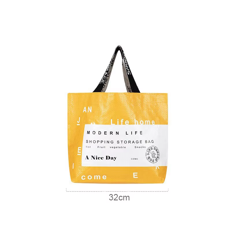 Sac de courses imperméable grande capacité, sac de courses portable en PP tissé pour les magasins de