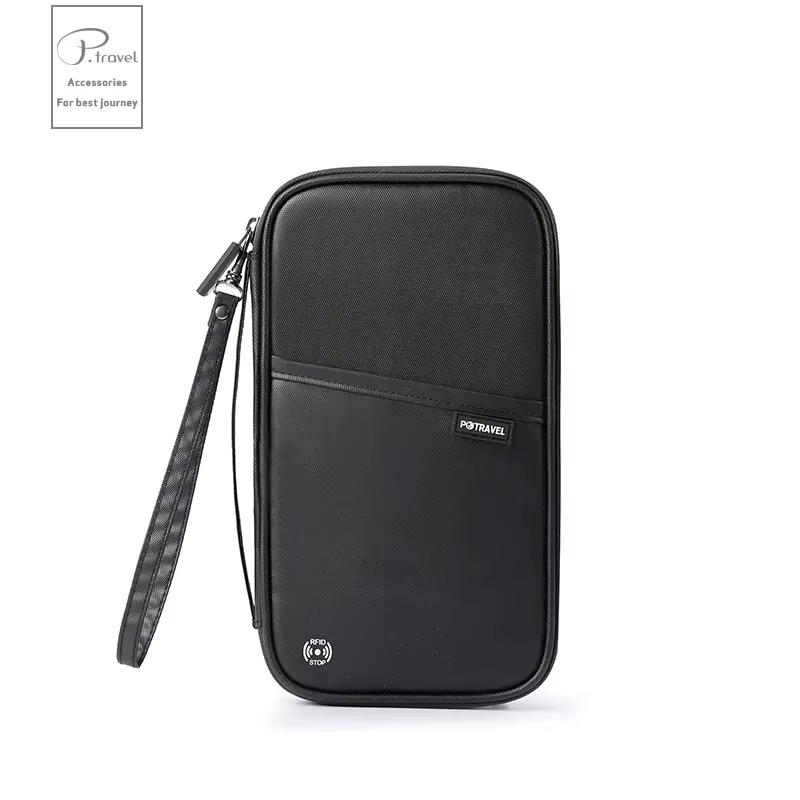Sac de rangement de portefeuille de passeport de voyage avec porte-carte, étui à documents pour fami