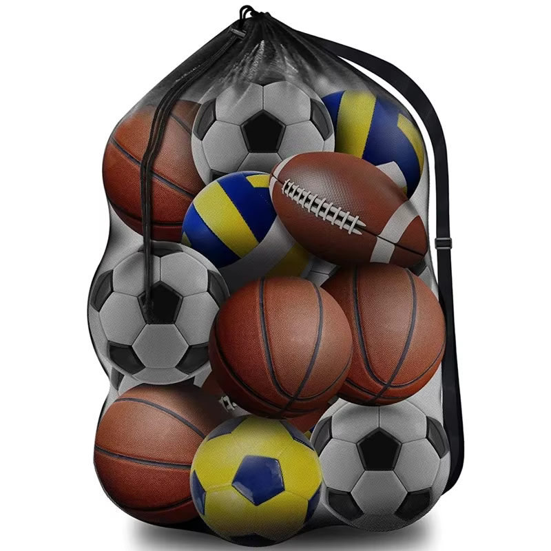 Sac à dos de sport en maille extra large avec cordon de serrage et poche zippée pour le football, le