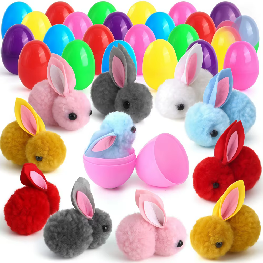 Oeufs de lapin de pâques mignons, 6/12/18/24 pièces, pour fête d'anniversaire, mariage, fête des enf