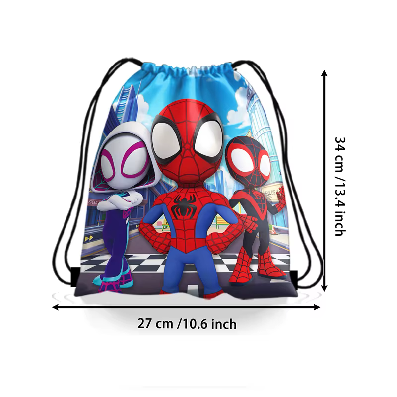 1/4/12 pièces Sacs cadeaux mignons en non-tissé à cordon, motif araignée, pour anniversaire, pour se