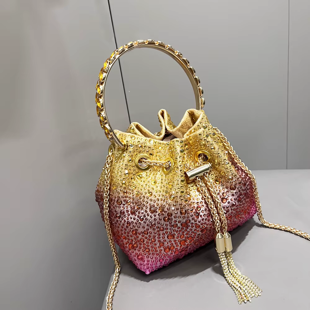 Poignée strass pochette de soirée sacs à main et sac à main de luxe sac à bandoulière design brillan