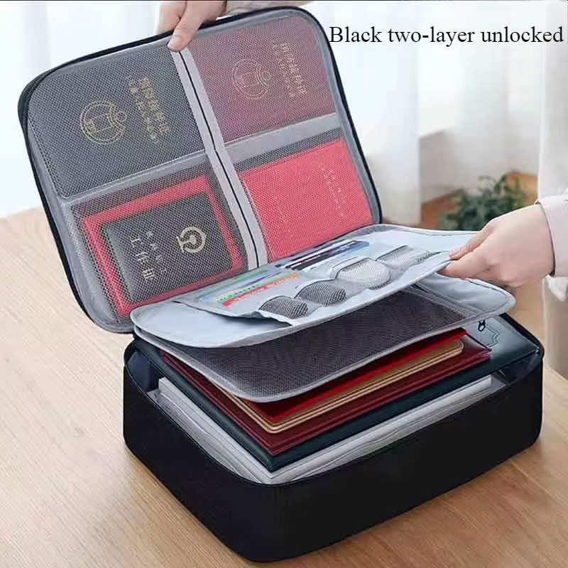 Organisateur de documents à 3 couches, porte-documents, porte-papiers, sacoche pour homme et femme, 