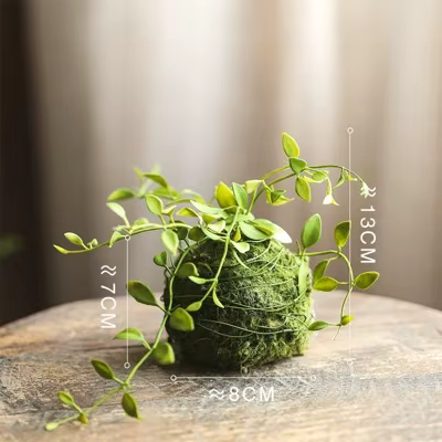 Petite boule d'herbe de simulation de feuille de fougère, décoration de paysage de mousse, ornement 