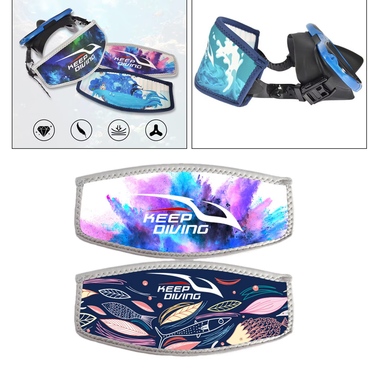 Couvre-bandeau réglable en néoprène pour masque de plongée, accessoires de plongée sous-marine, prot