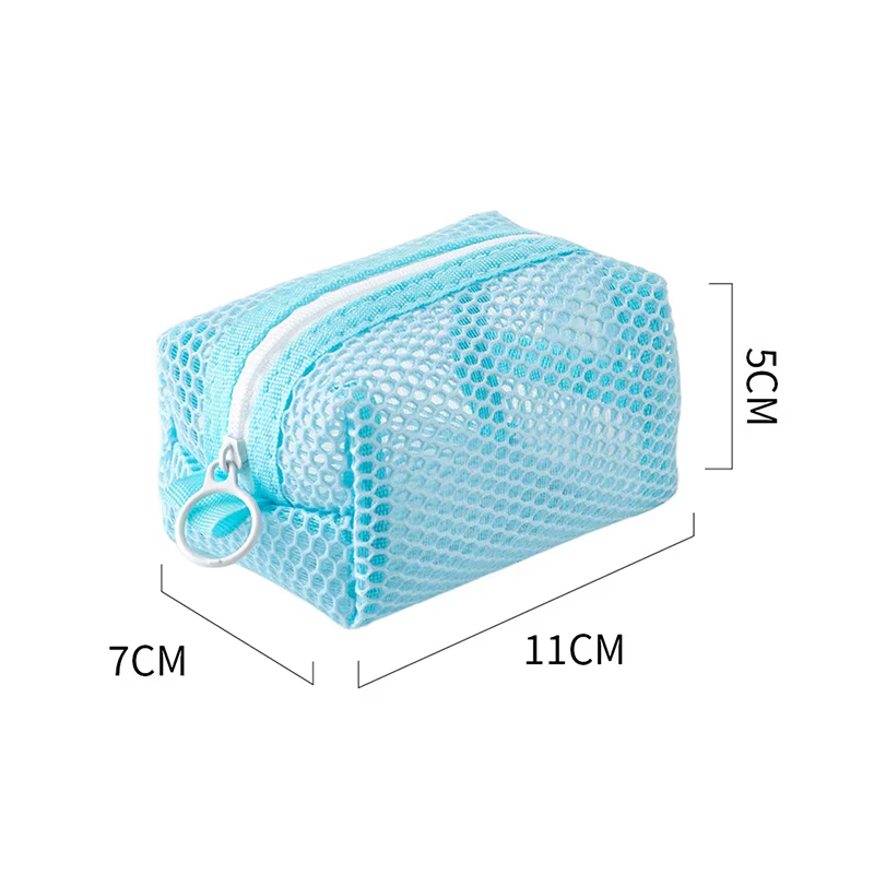 Pochette cosmétique carrée en maille, mini porte-monnaie, sac de rangement cosmétique portable carré