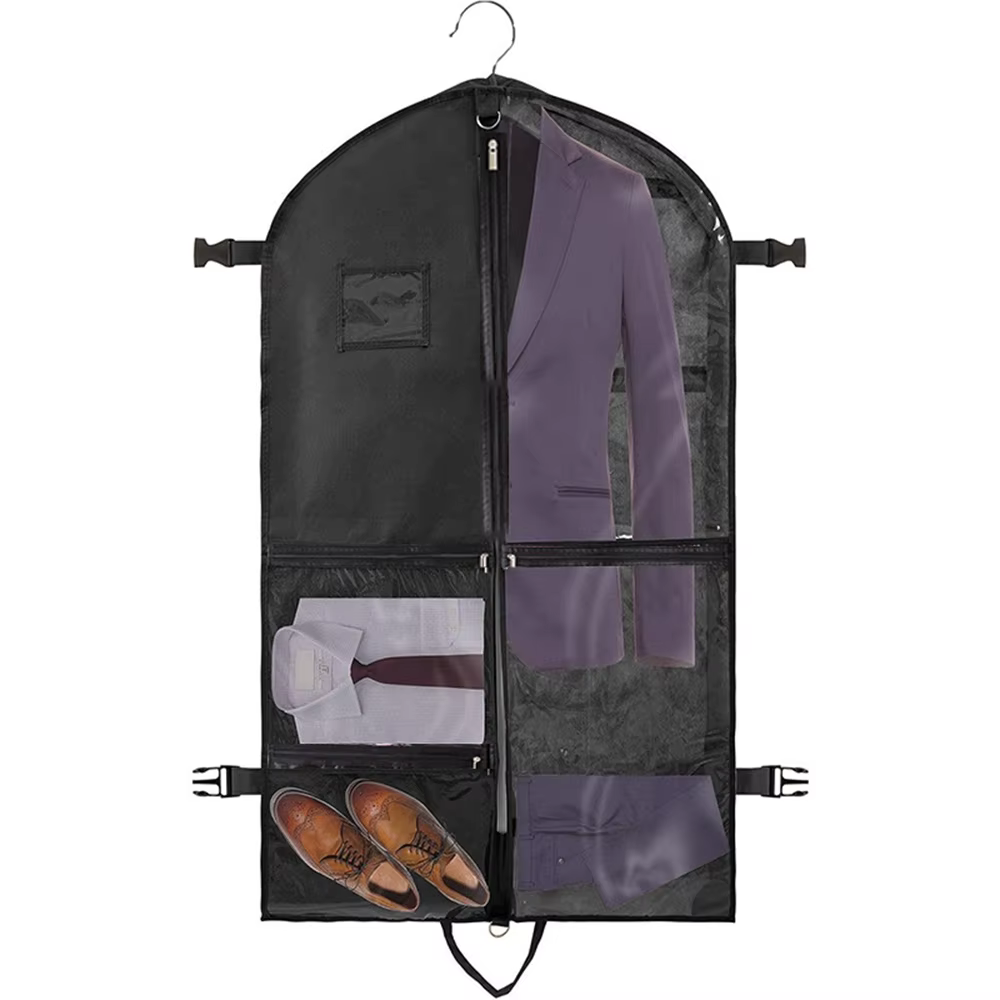 Sac à vêtements pliable multi-poches pour costumes de voyage, sac à costumes de danse avec fenêtre t