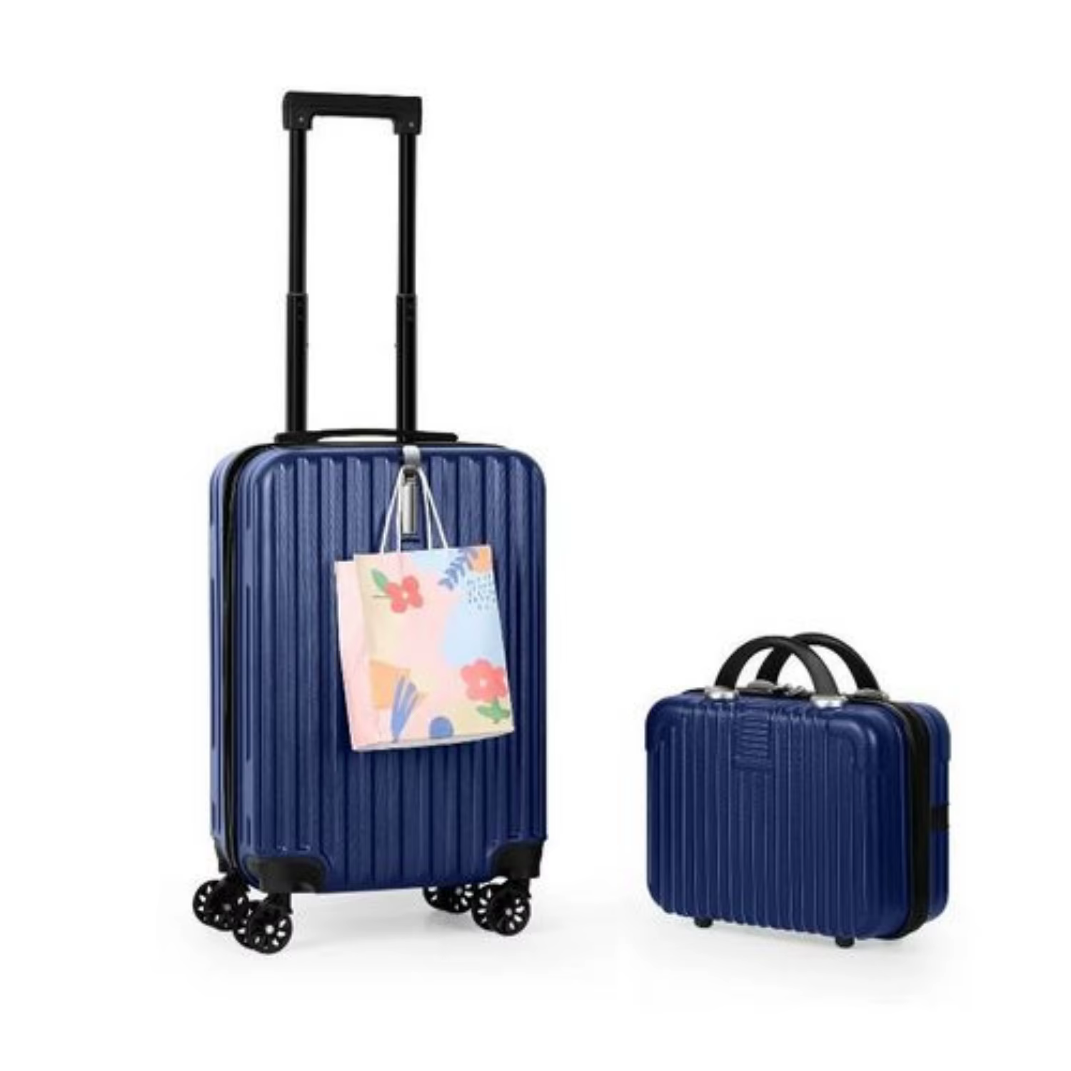 Ensemble de bagages rigides 2 pièces (20"+14") - Spinner gigogne avec 360 ° Roues et serrure TSA,