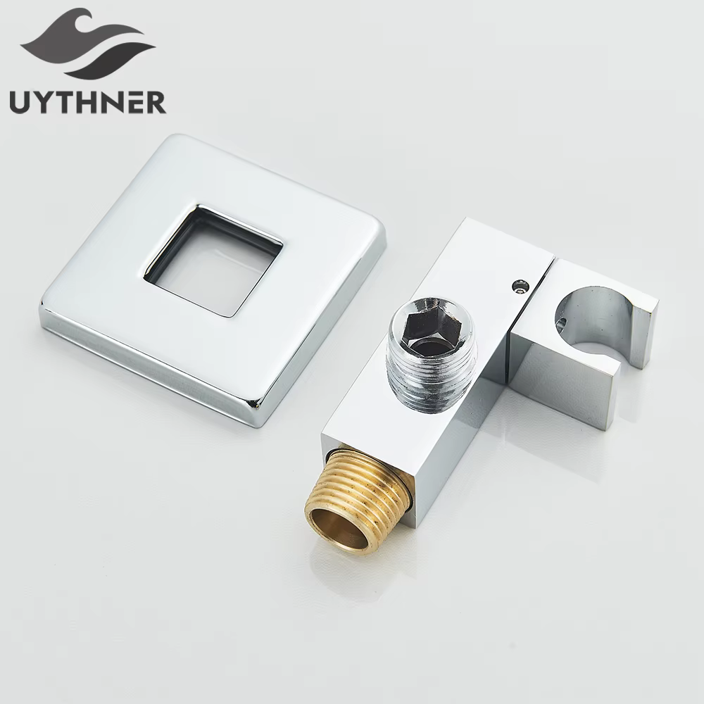 Support de douche à main chromé, support de pomme de douche rotatif, accessoire de robinet, support 