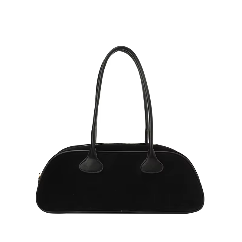 Sac Baguette rectangulaire pour femmes, tendance, fermeture éclair, sous les bras, sac à bandoulière