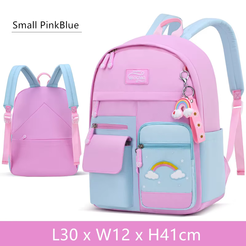 Kawaii rose violet école primaire sac à dos pour filles mignon arc-en-ciel étudiant Bookbag école pr