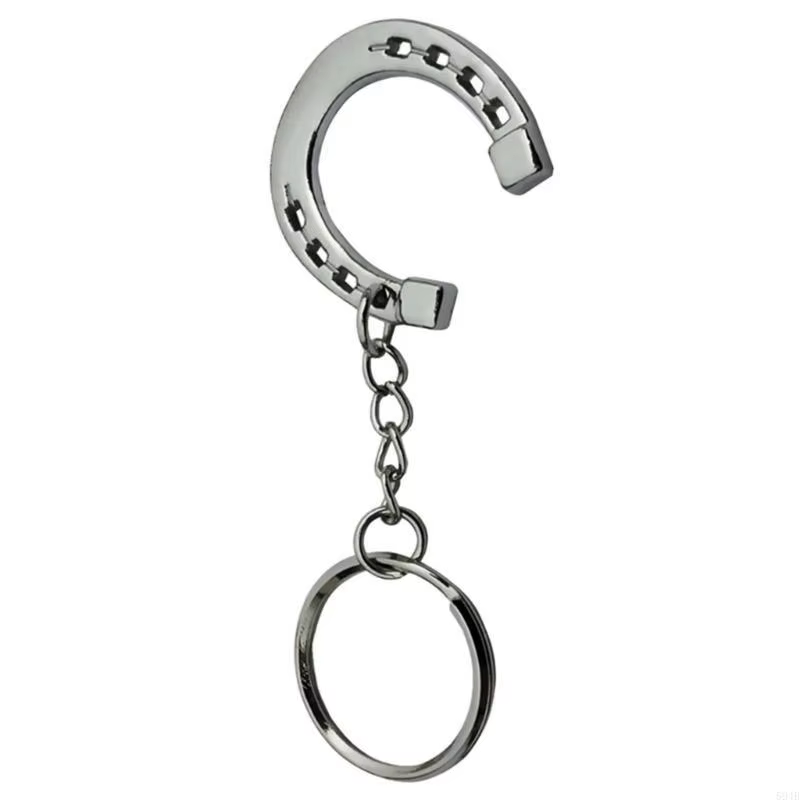 Elegant Elegant Elegant Silver Horseshoe Keychain Materifices en alliage robustes Horse Snaffle Bit 