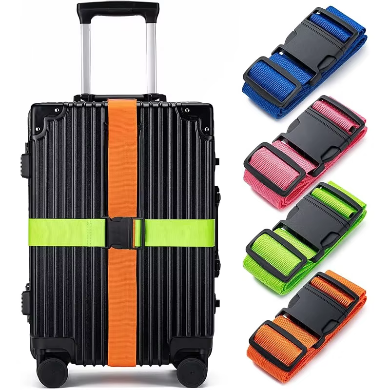 Ensemble de 4 sangles de bagages, sangle de fixation pour bagages, sangle de bagages, utilisées pour