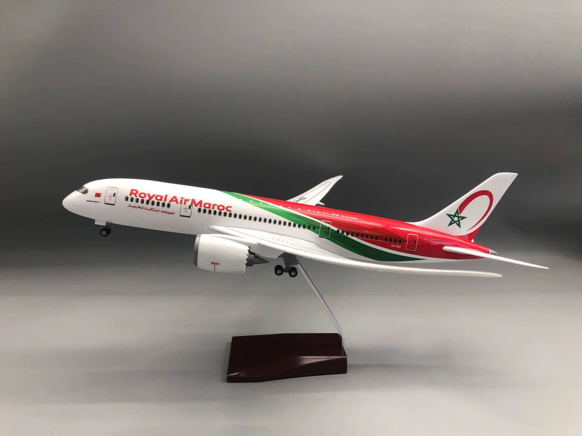Modèle d'avion miniature en métal 43cm B787 Royal Air Maroc, jouet pour enfants, objet de collection