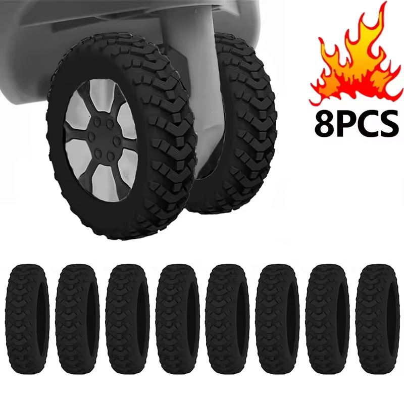 Roues universelles pour valise, 8 pièces, en Silicone, résistantes à l'usure, couvre-roulettes pour 