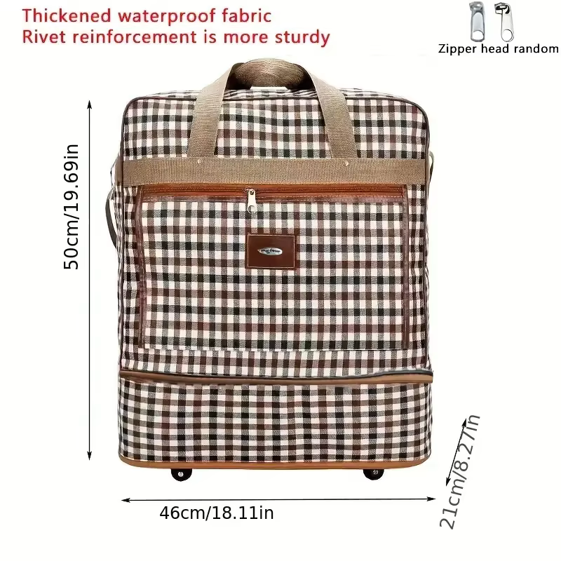 Sac polochon à roulettes extra large extensible, durable, léger et multicouche pour un voyage et un 