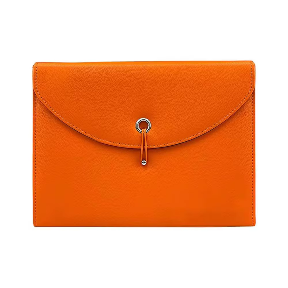 Sac à documents en cuir PU imperméable avec étiquettes, organiseur de fichiers portable en accordéon