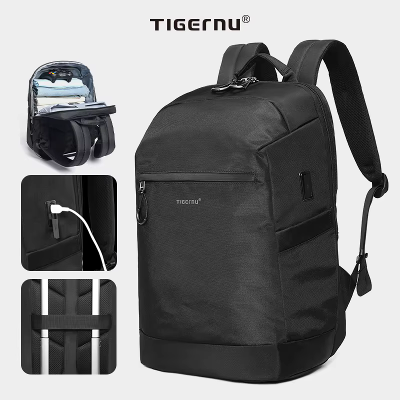 Tigernu sacs de dégagement hommes sac à dos antivol USB charge 15.6 pochette d'ordinateur Mochilas f