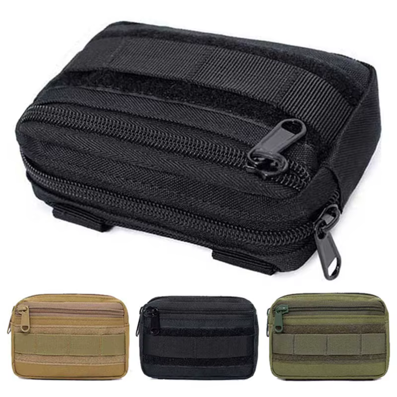 Sac EDC Double couche pour hommes, ceinture tactique Molle, pochette de hanche Oxford, sac banane, a