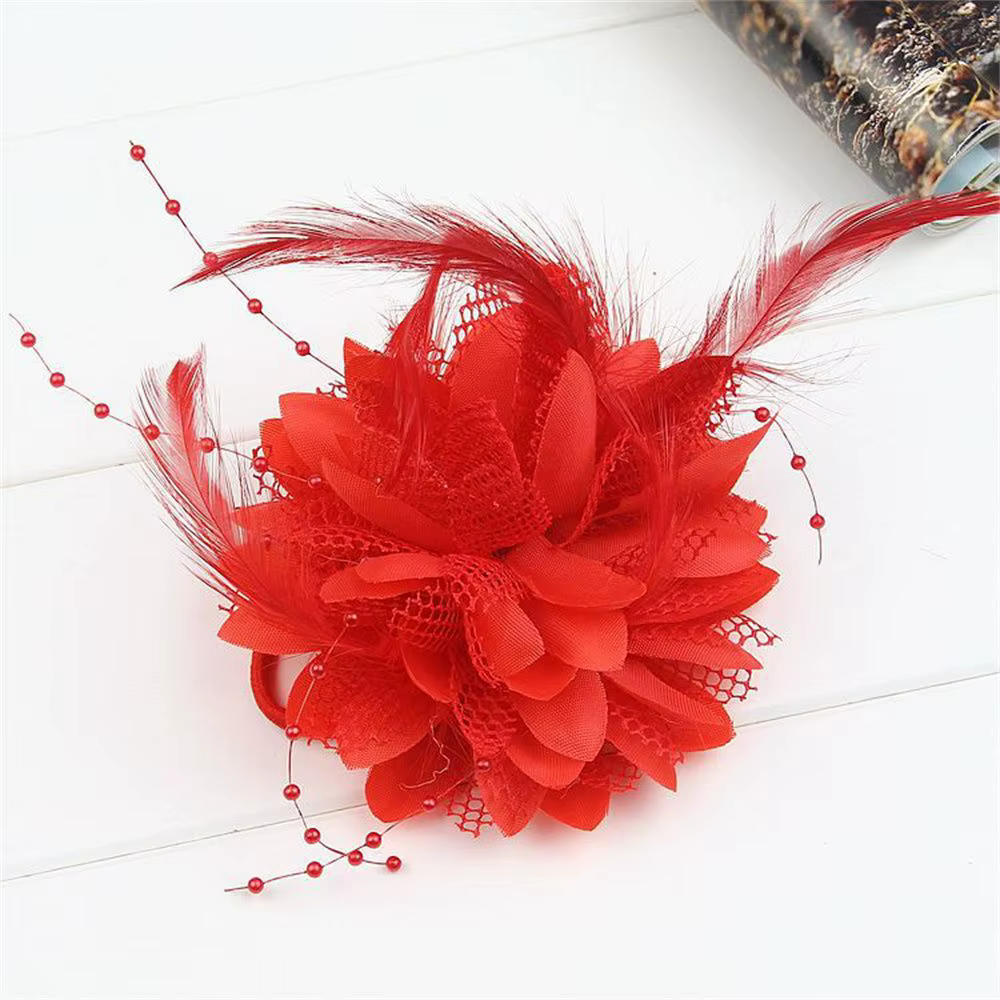 Bibelots de mariage, tête de fleur, Corsage, plume, couvre-chef, épingle à cheveux de mariée, pince 