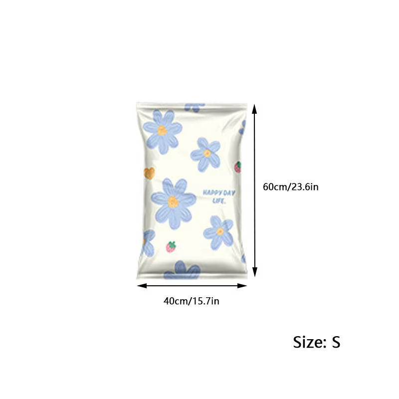 Sac de rangement à compression sous vide florale 1 pièce, sac mobile scellé pour vêtements, couvertu