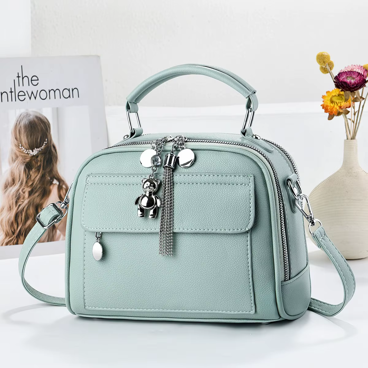 Sac à bandoulière tendance pour femme, cadeau étudiant, sac à main avec large sangle, nouvelle colle