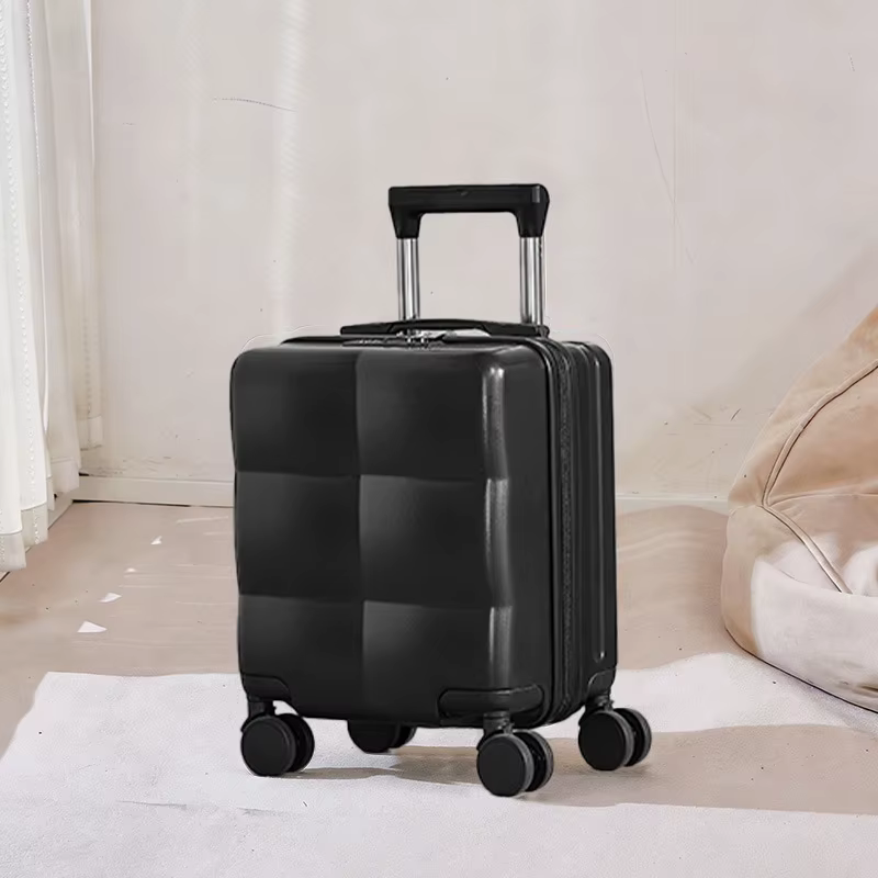 Petite valise de cabine de 14 pouces, légère, en matériau ABS, avec roulettes pivotantes à 360°, ouv