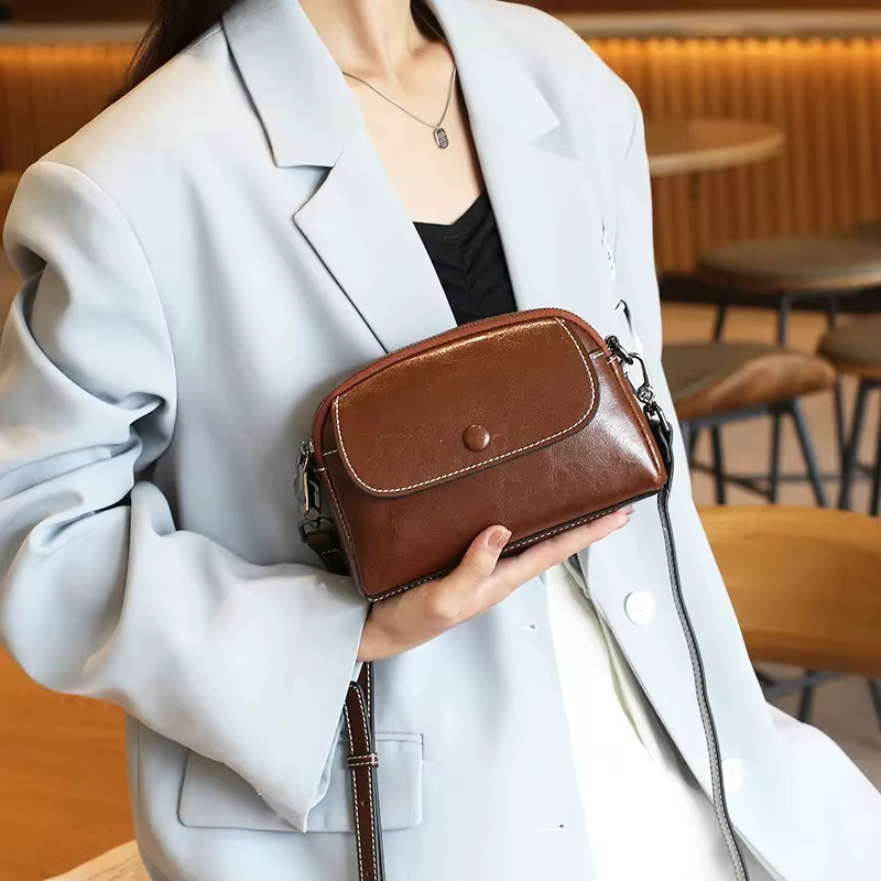 Mini sac vintage en cuir véritable, sac bandoulière, sac de luxe pour téléphone portable, sac à band