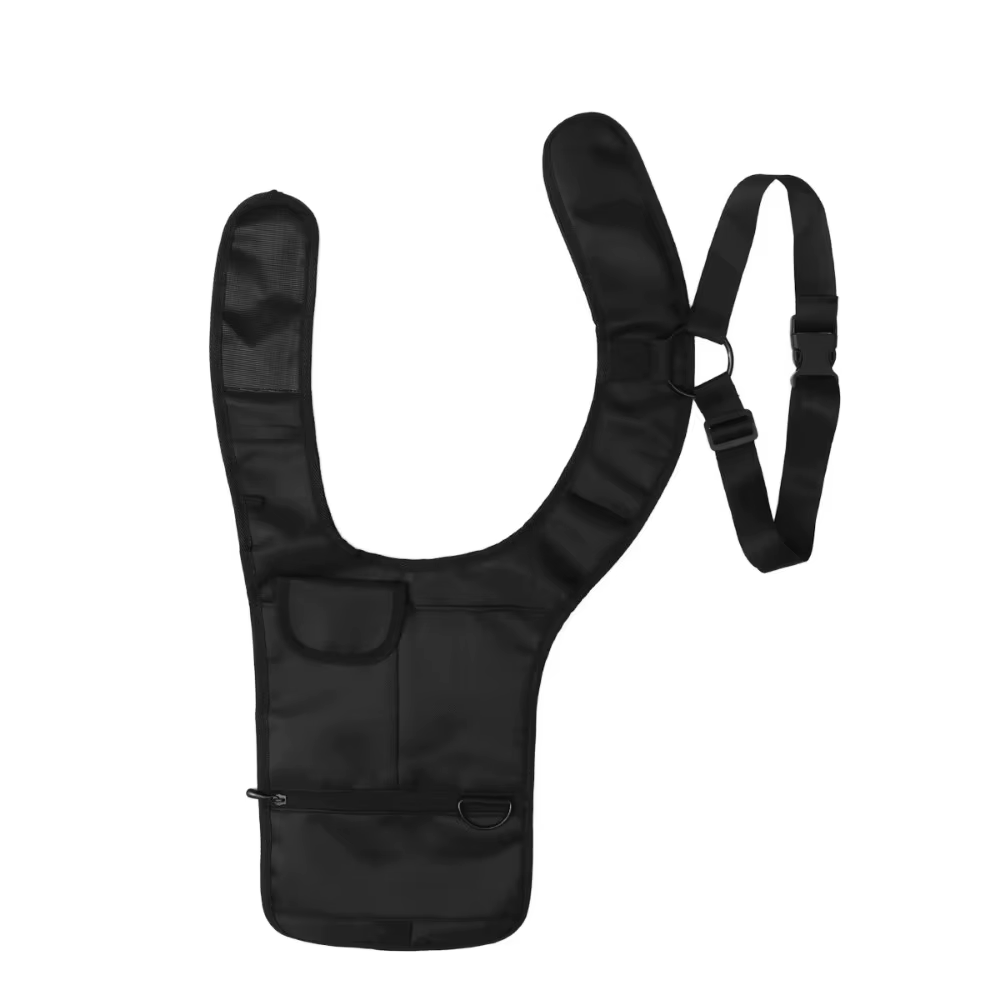 Sac bandoulière noir dissimulé sous le bras, avec sangle réglable, antivol, multi-poches, portable