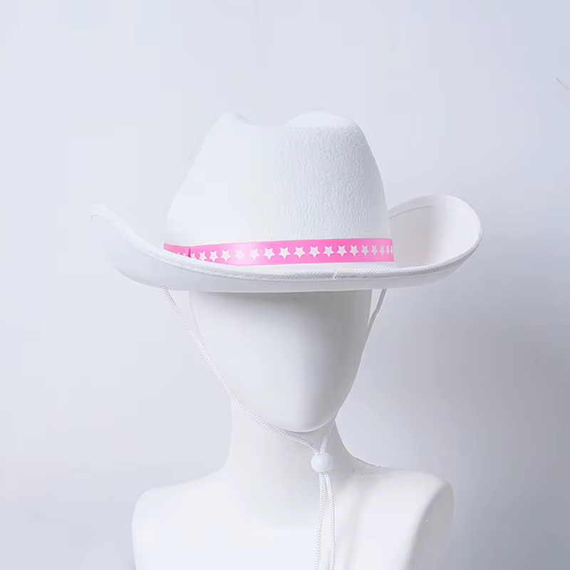 maveraCC55 Cappello de couleur blanche Accessoires de costume Chapeau de cowboy occidental Décoratio
