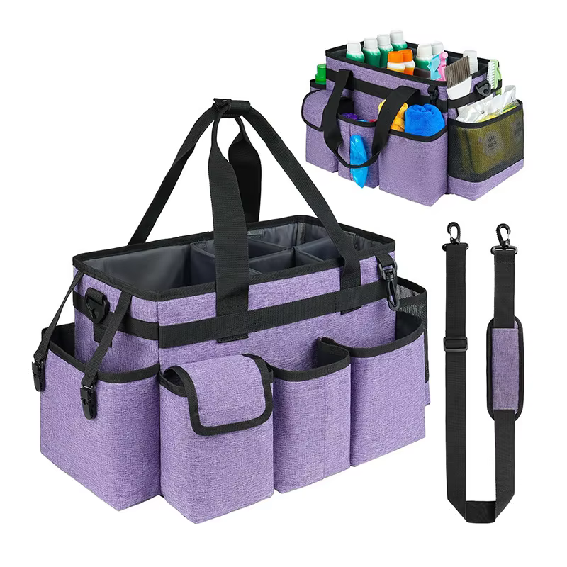 Sac de rangement pour produits de nettoyage avec poignée, sac de nettoyage portable pour les femmes 