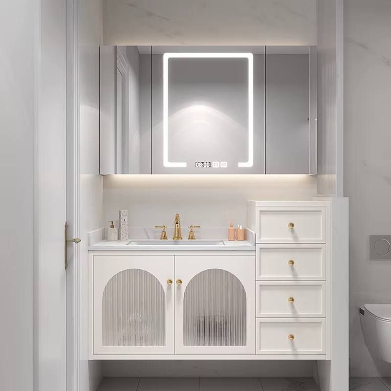 Ensemble de meubles de salle de bain de luxe léger et intelligent, comprenant un meuble sous-vasque 