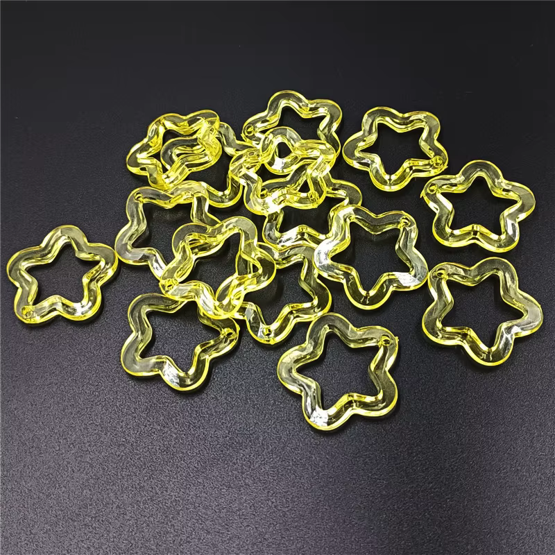 10 pièces 30mm acrylique Transparent étoile creuse perles en vrac bijoux à bricoler soi-même pendent
