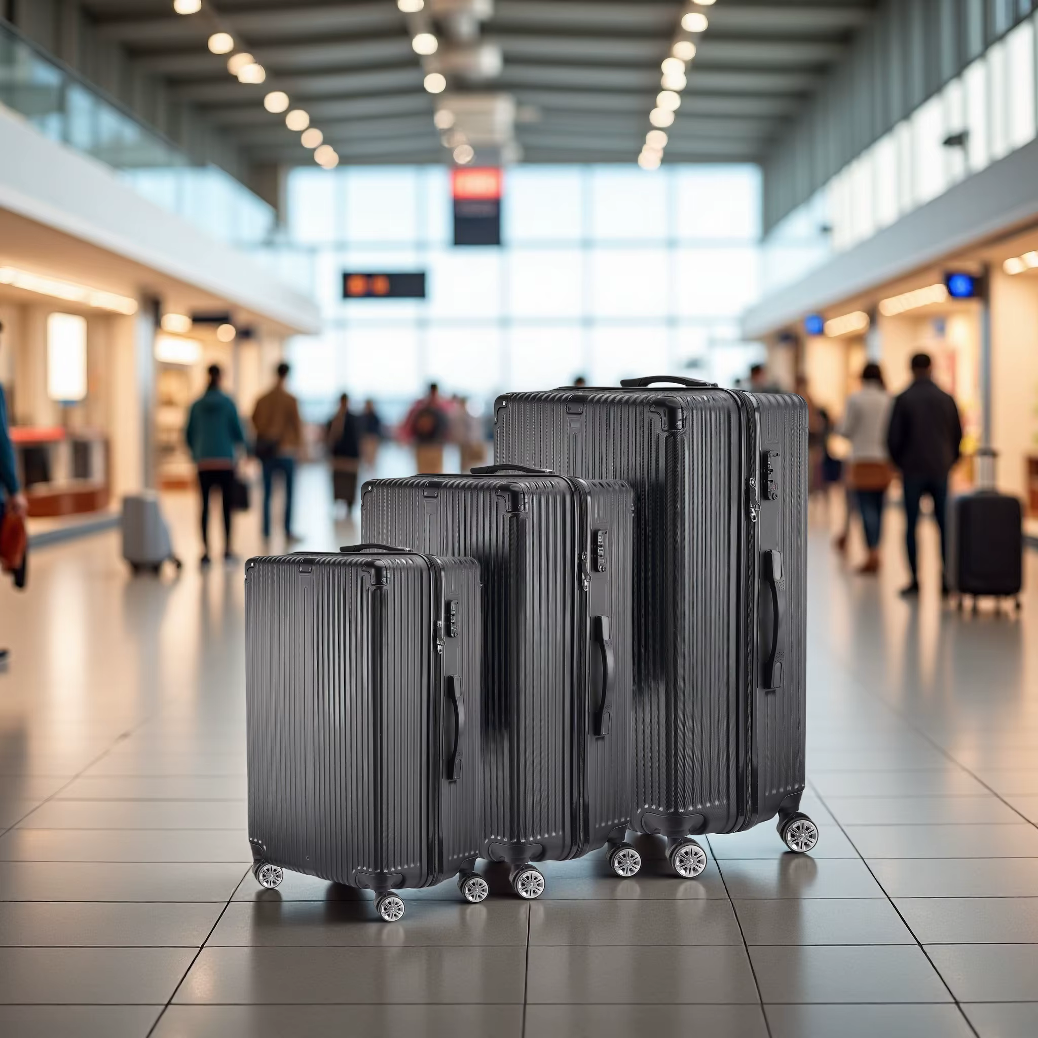 Ensemble de valises Anajqaqia 3 pièces, valise en ABS avec roulettes 360° °   Roues pivotantes et po