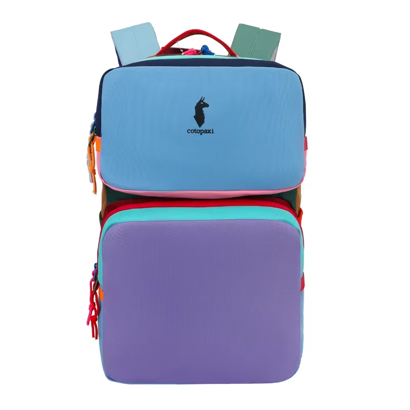 Sac à dos color block avec plusieurs compartiments, sac de voyage décontracté et tendance, sac à dos