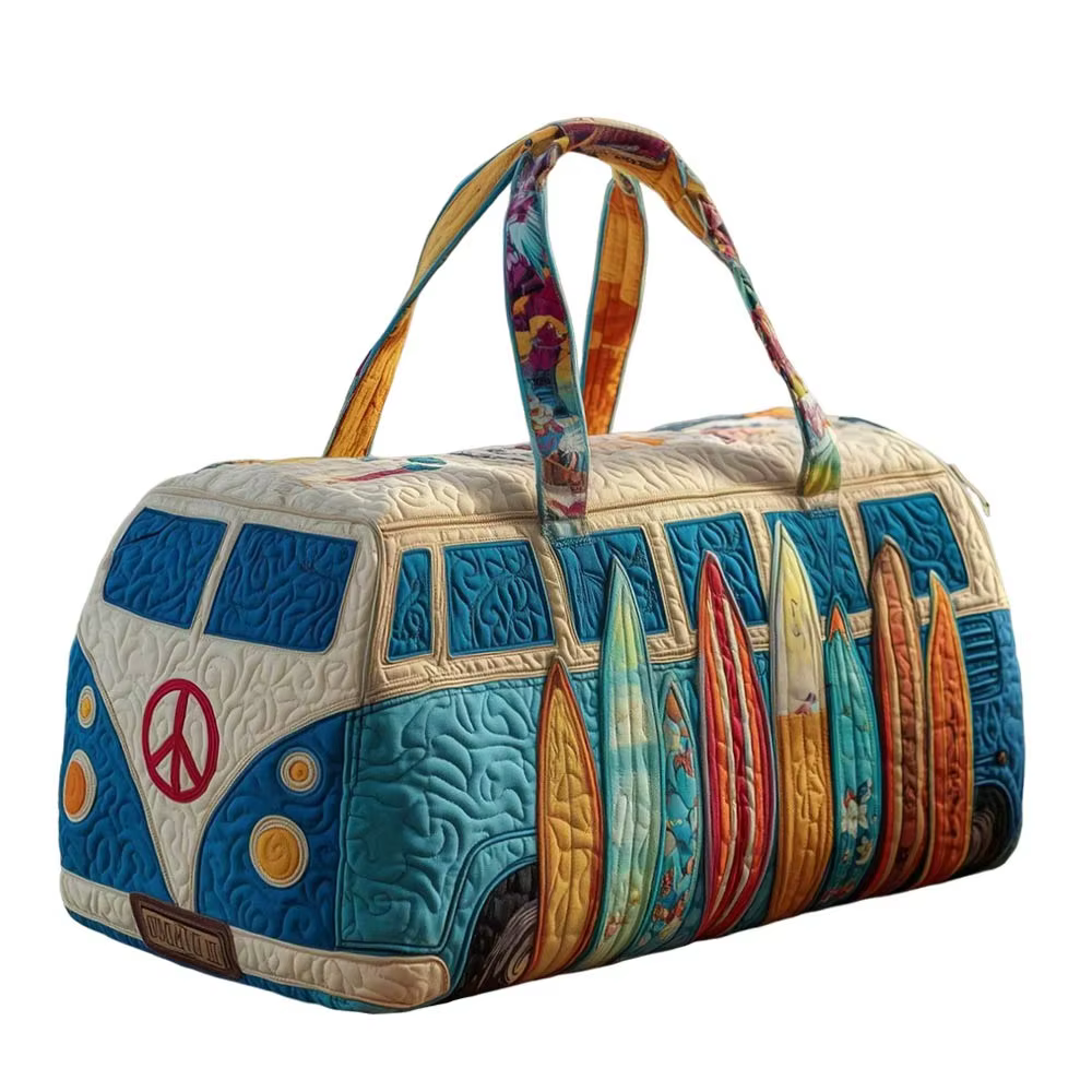 Sac de voyage matelassé en coton, design 3D, style hippie, sac de sport à motif grenouille, sacs de 