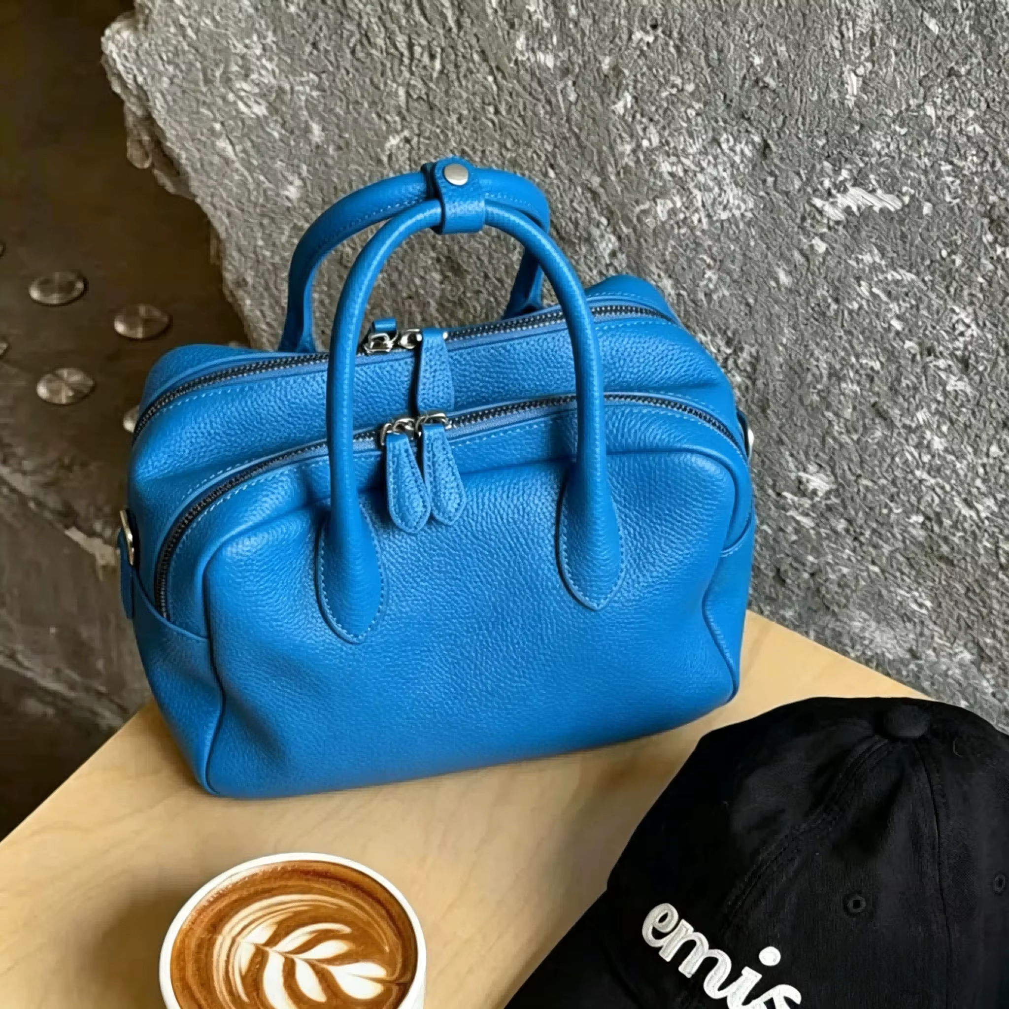 Sac Bowling Jaune Texture Litchi Printemps-Été 2026, Sac à Main Polyvalent pour Femme, Porté Épaule 