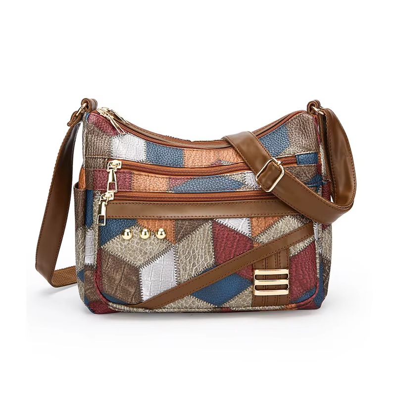 Sacs à bandoulière Vintage à carreaux colorés pour femmes, sac à bandoulière de grande capacité pour