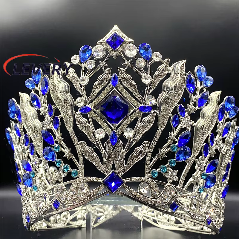 Levery – couronne de mariage reine royale pour femmes, grand diadème de Banquet en cristal, Costume 