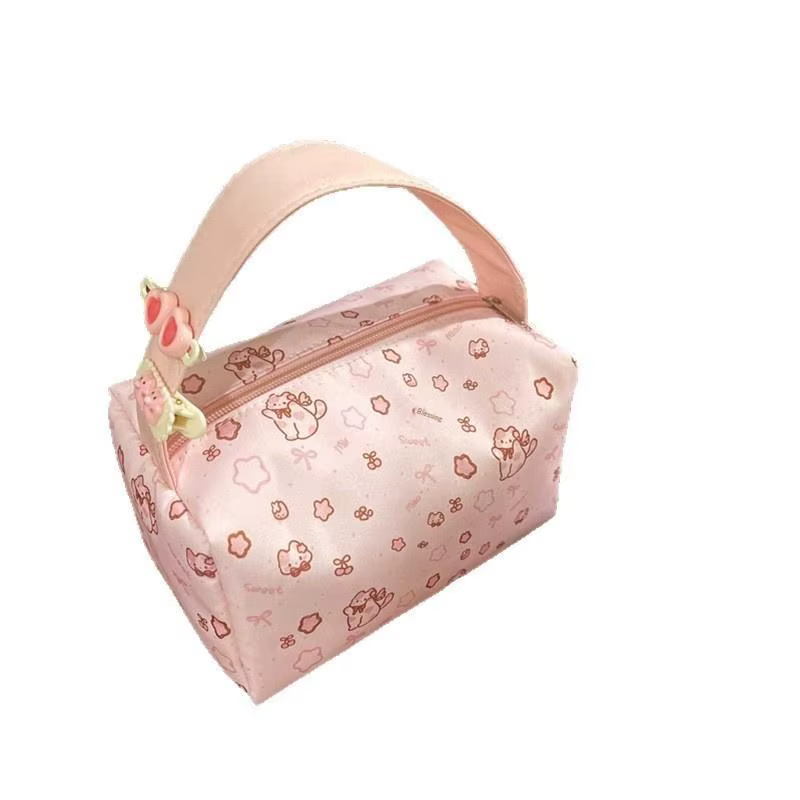 Sacs de maquillage pour chatons avec poignée, sac de rangement cosmétique souple de voyage, trousse 