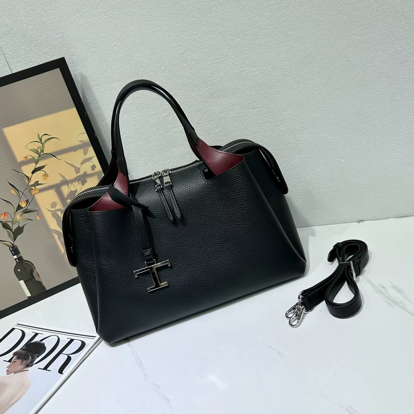Nouveau sac seau en cuir givré, design de niche, sac fourre-tout rétro, sac à bandoulière simple et 