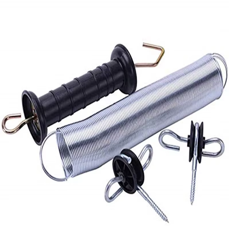 Kit de porte de clôture électrique + jeu de poignées, porte à ressort + ressort de Tension, 2 extrém