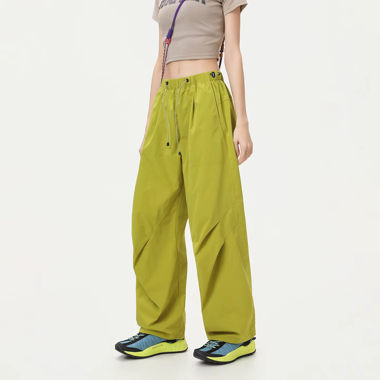 Pantalon de travail décontracté coupe droite pour femme, idéal pour la randonnée en montagne et les 