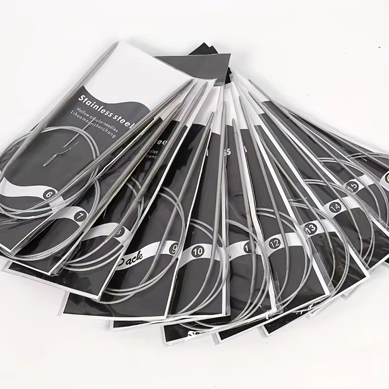 Ensemble d'aiguilles à tricoter circulaires en acier inoxydable, 11 pièces, accessoires de couture, 